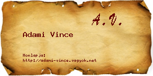 Adami Vince névjegykártya